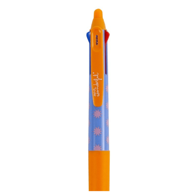 Esferográfica Multicolor Apagável 3 cores - Azul Mr.wonderful - Papelaria Encantada