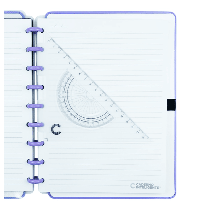 Esquadro e transferidor para caderno inteligente - Papelaria Encantada