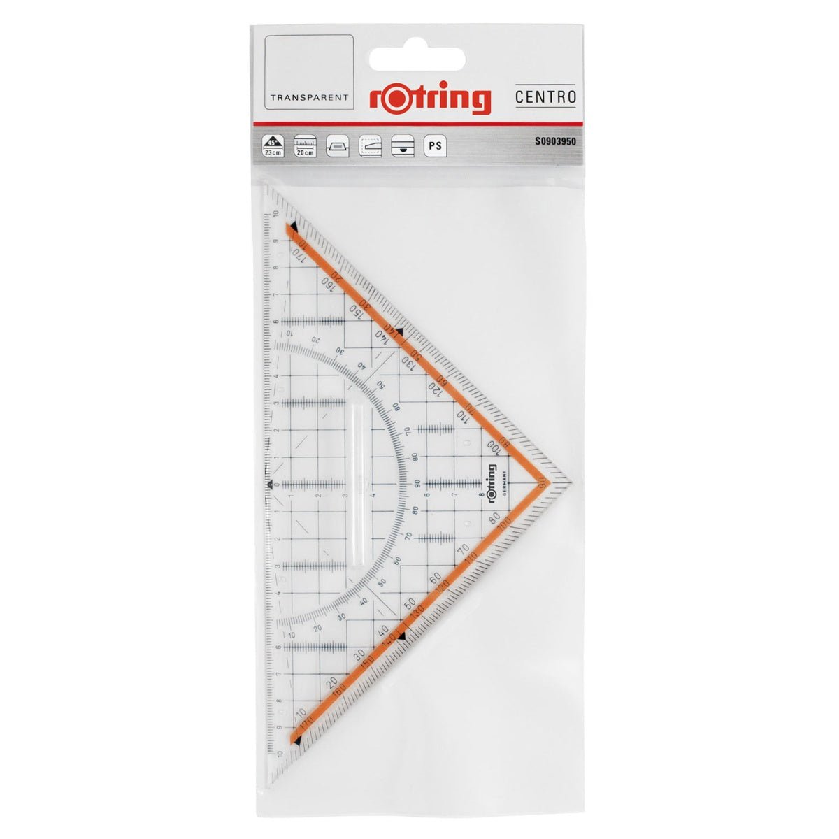 Esquadro geometrico rotring 20cm - Papelaria Encantada
