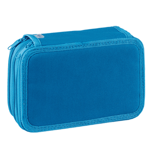Estojo completo com 3 fechos Azul Neon Favorit - Papelaria Encantada