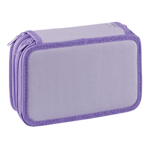 Estojo completo com 3 fechos Lilás pastel Favorit - Papelaria Encantada