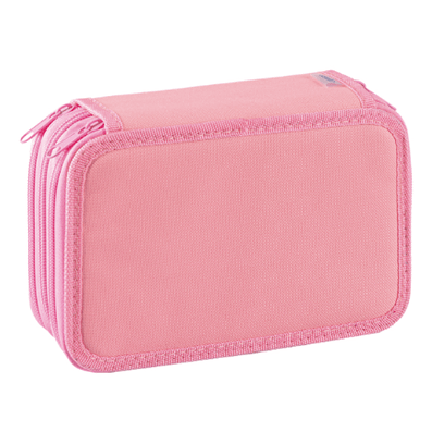 Estojo completo com 3 fechos Rosa pastel Favorit - Papelaria Encantada