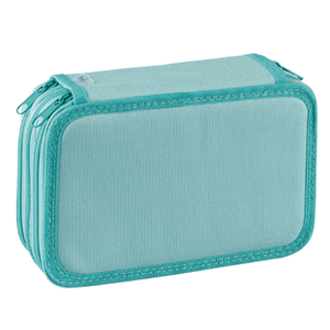 Estojo completo com 3 fechos Verde pastel Favorit - Papelaria Encantada
