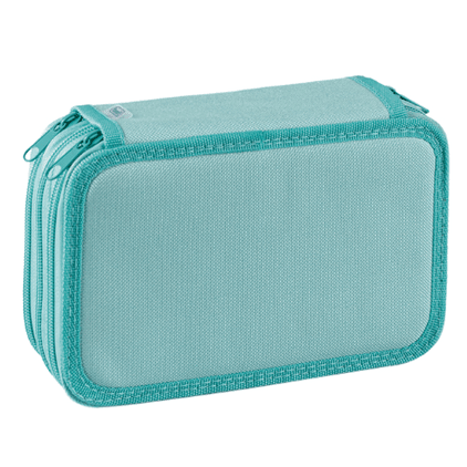 Estojo completo com 3 fechos Verde pastel Favorit - Papelaria Encantada