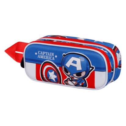 Estojo duplo Capitão America - Papelaria Encantada