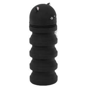 Estojo extensível em silicone - Gato preto Mr Wonderful - Papelaria Encantada