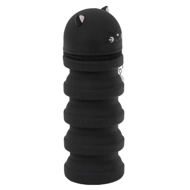 Estojo extensível em silicone - Gato preto Mr Wonderful - Papelaria Encantada