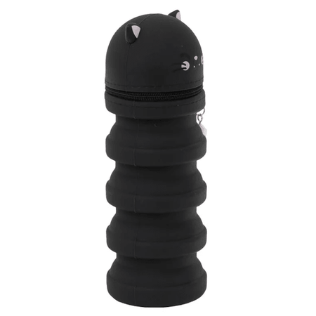 Estojo extensível em silicone - Gato preto Mr Wonderful - Papelaria Encantada