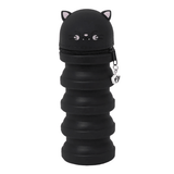 Estojo extensível em silicone - Gato preto Mr Wonderful - Papelaria Encantada