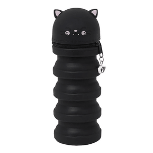 Estojo extensível em silicone - Gato preto Mr Wonderful - Papelaria Encantada