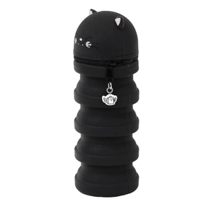 Estojo extensível em silicone - Gato preto Mr Wonderful - Papelaria Encantada