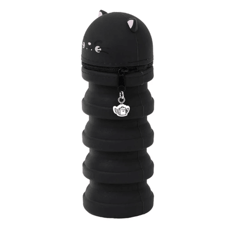 Estojo extensível em silicone - Gato preto Mr Wonderful - Papelaria Encantada
