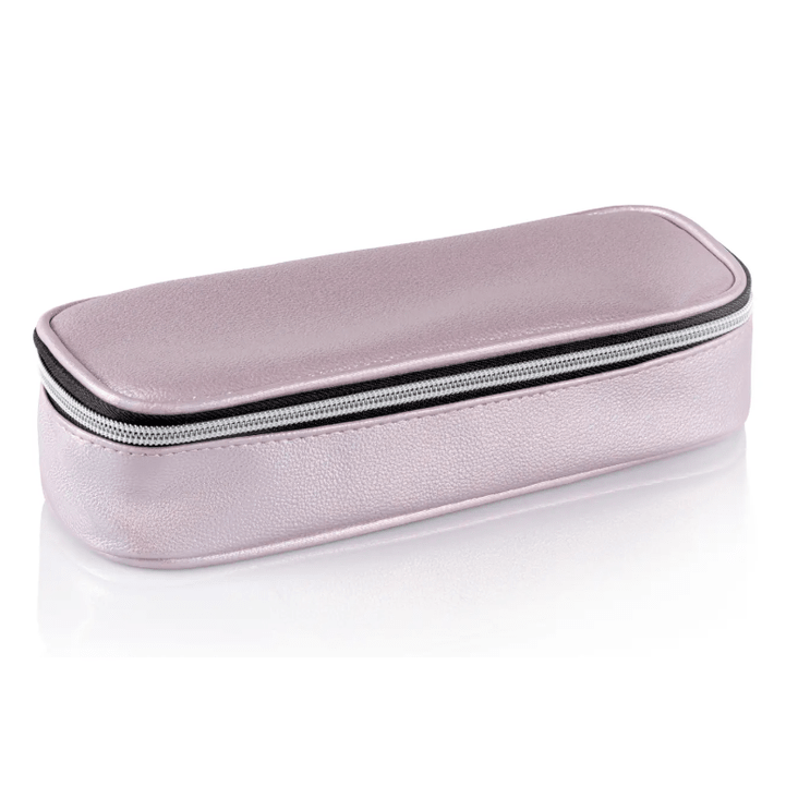 Estojo Oval Rosa brilhante - Papelaria Encantada