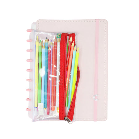 Estojo para caderno inteligente crystal vermelho - Papelaria Encantada