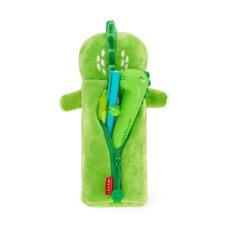 Estojo para lápis - super macio Dino de pelucia Legami - Papelaria Encantada