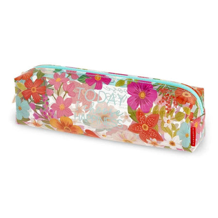 Estojo transparente Flores - Papelaria Encantada