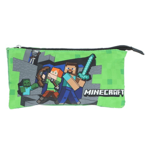 Estojo triplo Minecraft - Papelaria Encantada