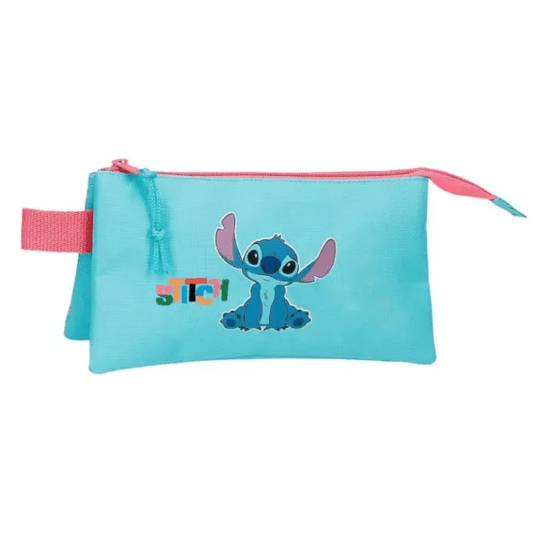 Estojo triplo Stitch Aloha - Papelaria Encantada
