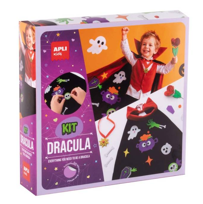 Fantasia de Drácula APLI Kids — kit criativo de Halloween para montar e decorar