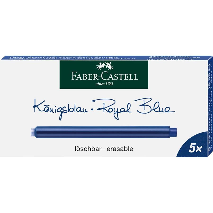 Cartuchos de tinta longos - 5 unidades Faber-Castell - Azul