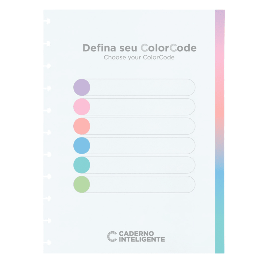 Folhas pautadas Grande Colorcode - Papelaria Encantada