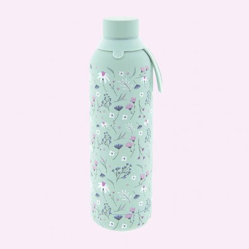 Garrafa de aço inoxidável 710ml Mint Dahlia Fest - Papelaria Encantada