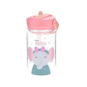 Garrafa de plástico 330ml Aurea kids - Elefante - Papelaria Encantada