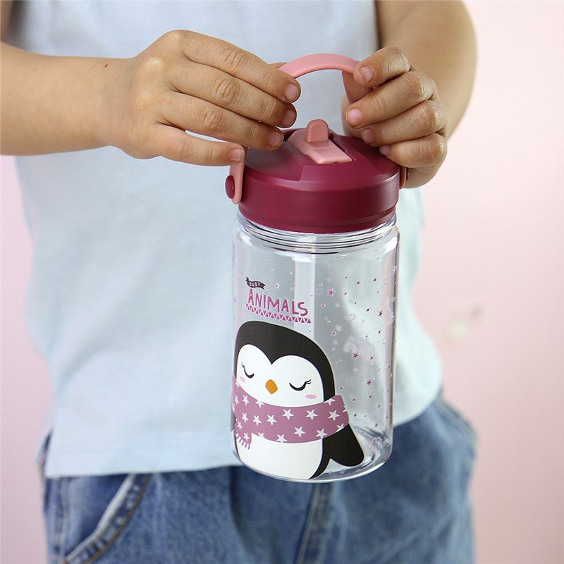 Garrafa de plástico 330ml Aurea kids - Pinguim - Papelaria Encantada