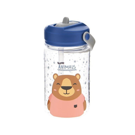 Garrafa de plástico 330ml Aurea kids - Urso - Papelaria Encantada