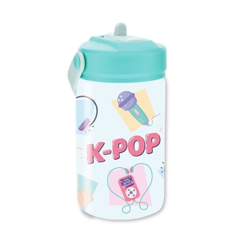 Garrafa em tritan 350ML K - Pop - Mint - Papelaria Encantada