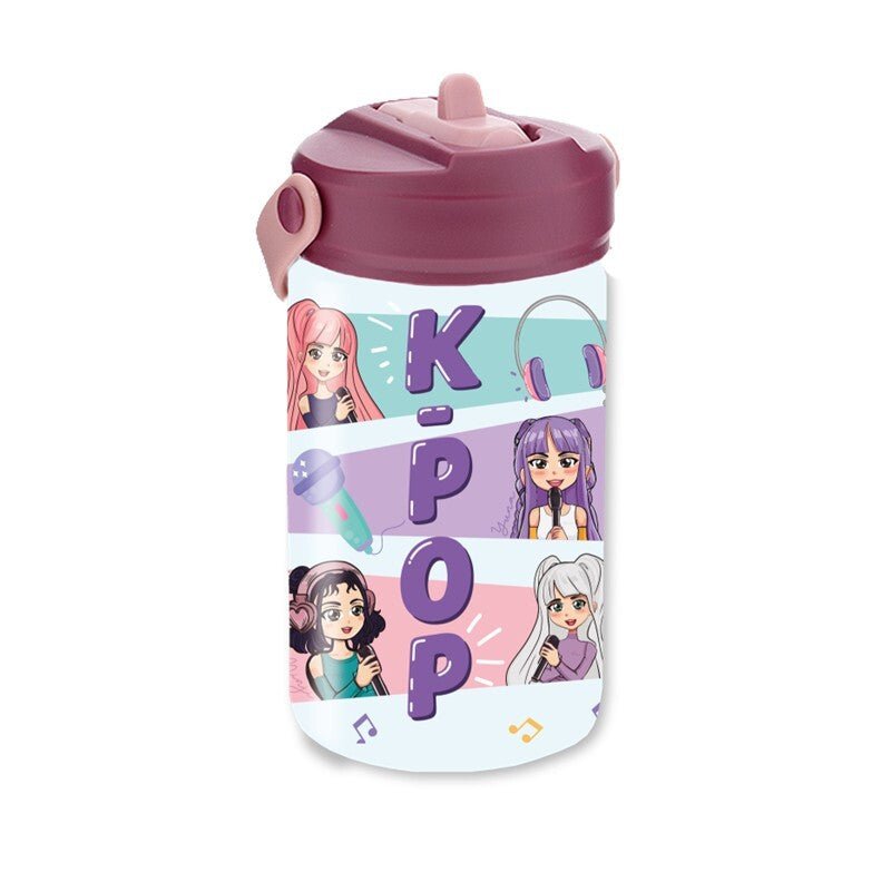 Garrafa em tritan 350ML K - Pop - Roxo - Papelaria Encantada