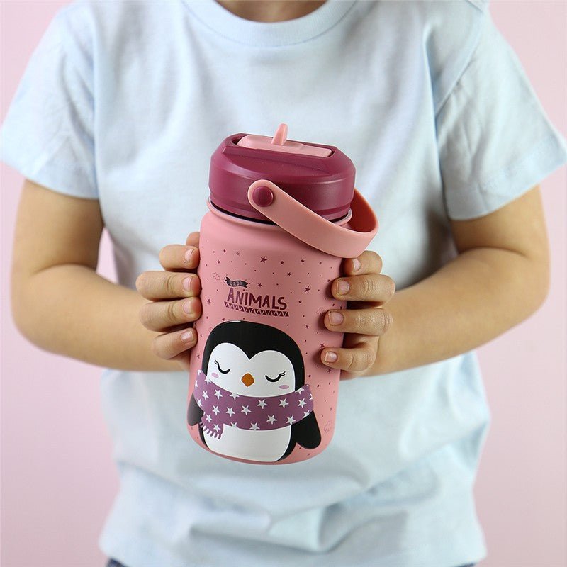 Garrafa térmica 330ml Aurea kids - Pinguim - Papelaria Encantada