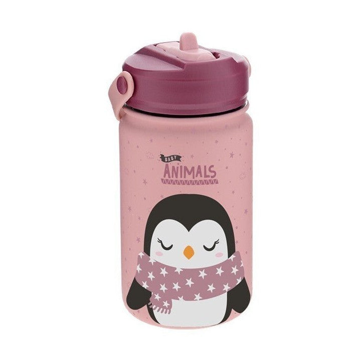 Garrafa térmica 330ml Aurea kids - Pinguim - Papelaria Encantada