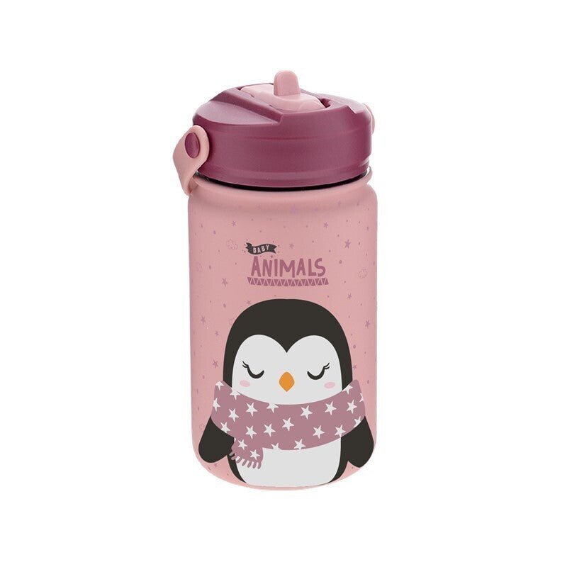 Garrafa térmica 330ml Aurea kids - Pinguim - Papelaria Encantada