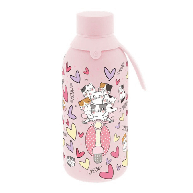 Garrafa térmica 500ml interior em cerâmica Kitty Love - Papelaria Encantada