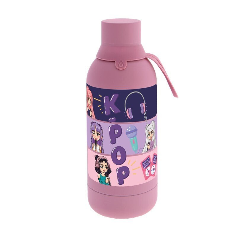 Garrafa térmica 500ML K - Pop - Rosa - Papelaria Encantada