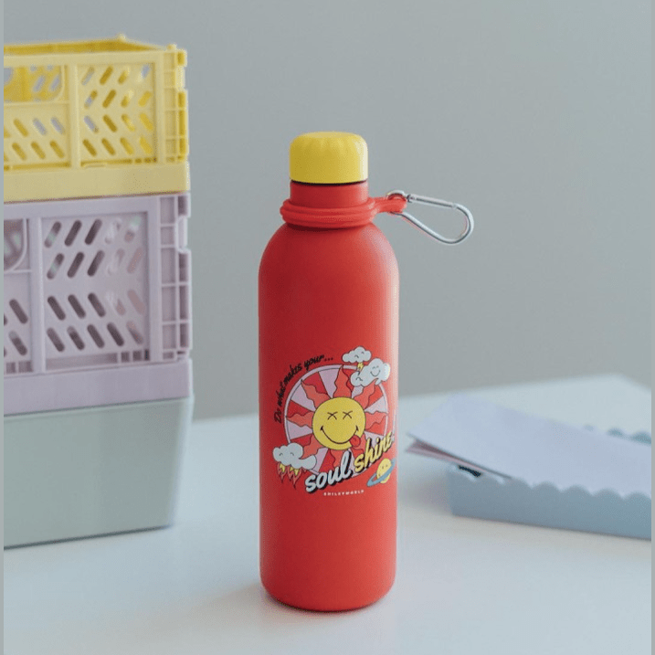 Garrafa térmica 500ML Smiley - Papelaria Encantada