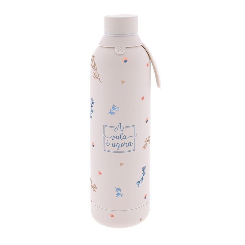 Garrafa térmica 750ml - A vida é agora - Papelaria Encantada