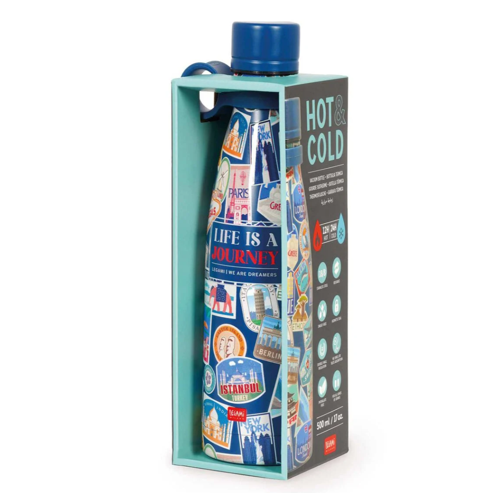 Garrafa térmica Adesivos de viagem 500ml Legami - Papelaria Encantada