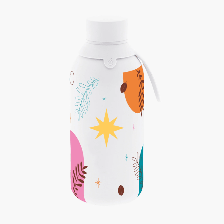 Garrafa térmica Color Flow - Ice - 500ML Branca - Papelaria Encantada
