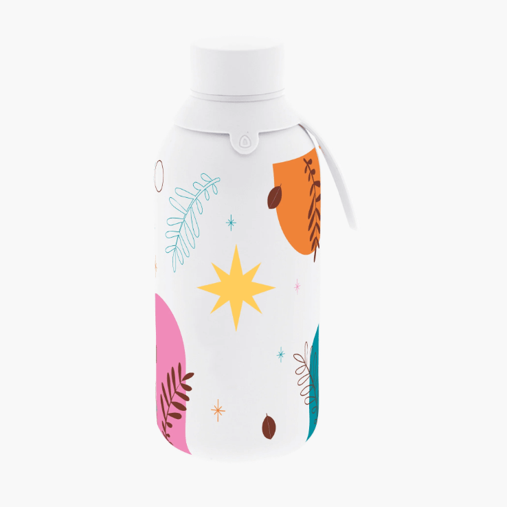 Garrafa térmica Color Flow - Ice - 500ML Branca - Papelaria Encantada