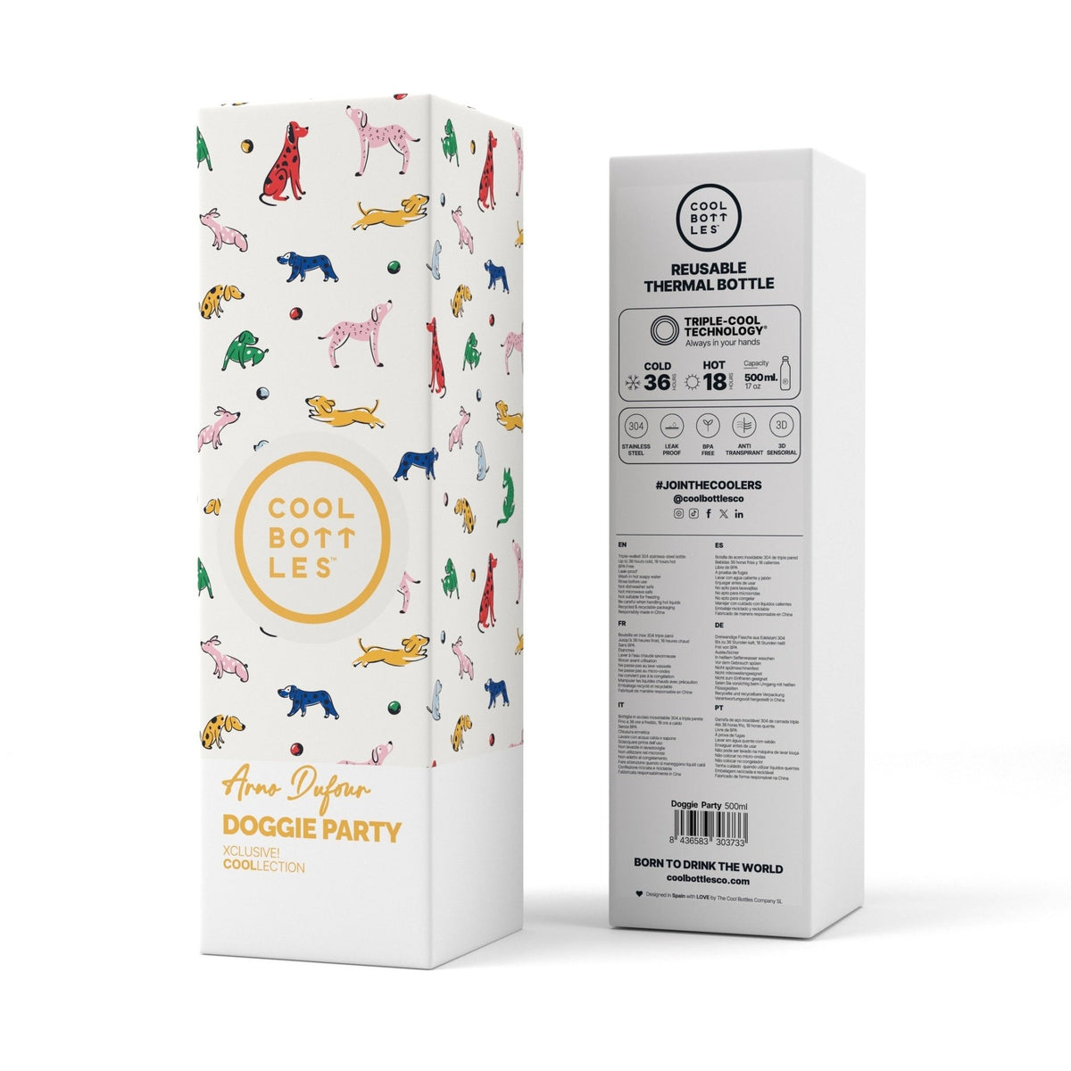 Garrafa térmica Cool Bottles Doggie Party 500ml - Papelaria Encantada