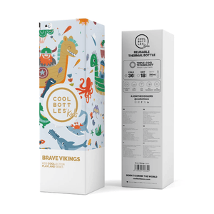 Garrafa térmica Cool Bottles Kids Brave Vikings 350ML - Papelaria Encantada