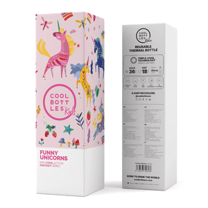 Garrafa térmica Cool Bottles Kids Funny Unicorns 350ML - Papelaria Encantada