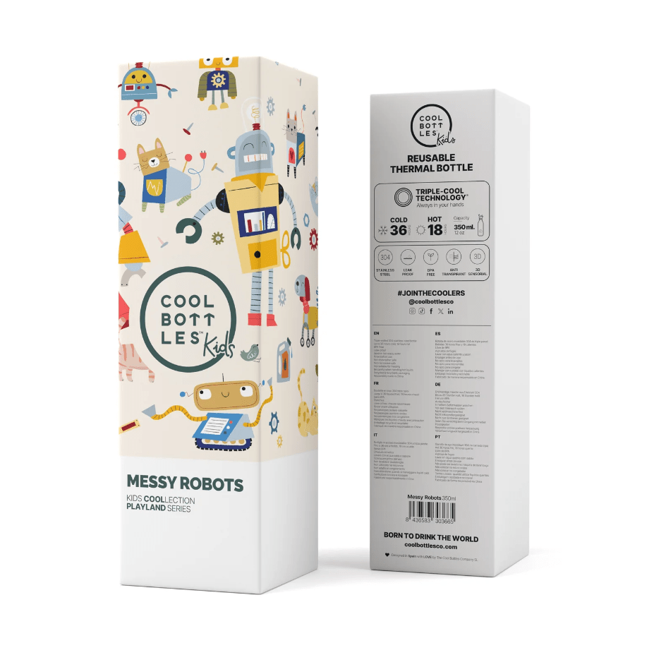 Garrafa térmica Cool Bottles Kids Messy Robots 350ML - Papelaria Encantada