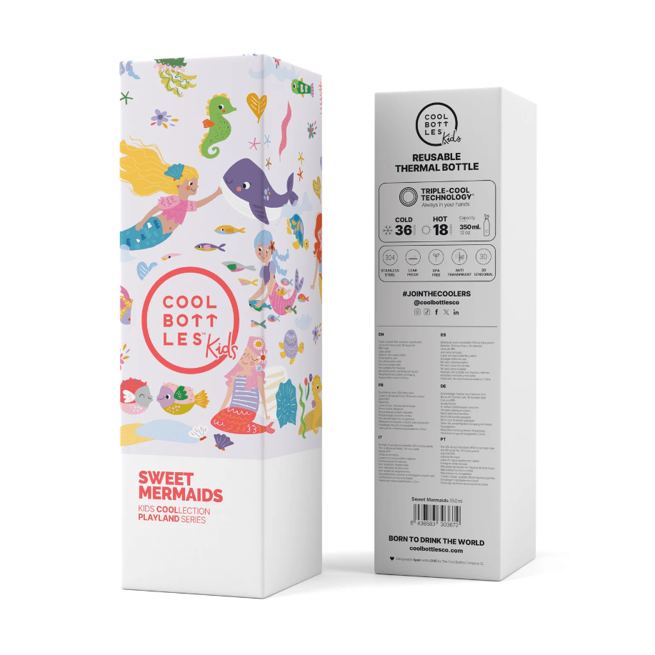 Garrafa térmica Cool Bottles Kids Sweet Mermaids 350ML - Papelaria Encantada