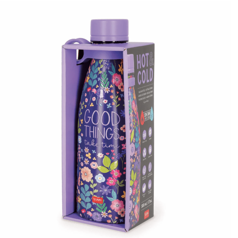 Garrafa térmica Flores 500ml Legami - Papelaria Encantada