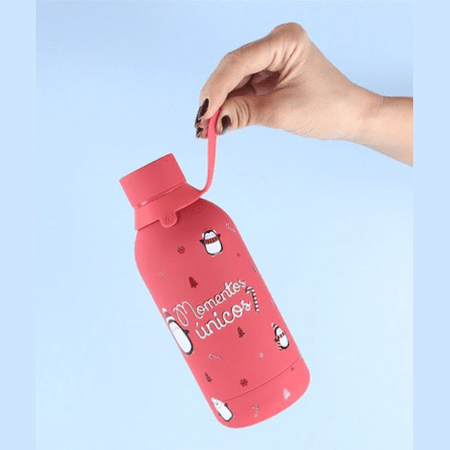 Garrafa térmica Natal 500ml - Momentos Únicos - Papelaria Encantada
