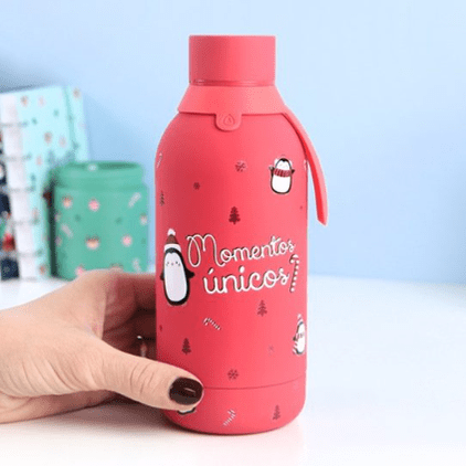 Garrafa térmica Natal 500ml - Momentos Únicos - Papelaria Encantada