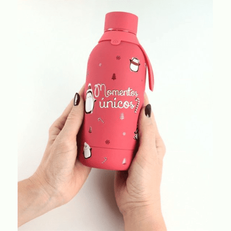 Garrafa térmica Natal 500ml - Momentos Únicos - Papelaria Encantada
